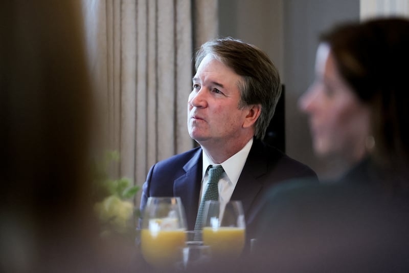 U.S. Supreme Court Justice Brett Kavanaugh listens to remarks at U.S. Vice President JD Vance's residence during a visit by Irish Taoiseach (Prime Minister) Micheal Martin, ahead of St. Patrick's Day, in Washington, D.C., U.S., March 12, 2025. REUTERS/Leah Millis
