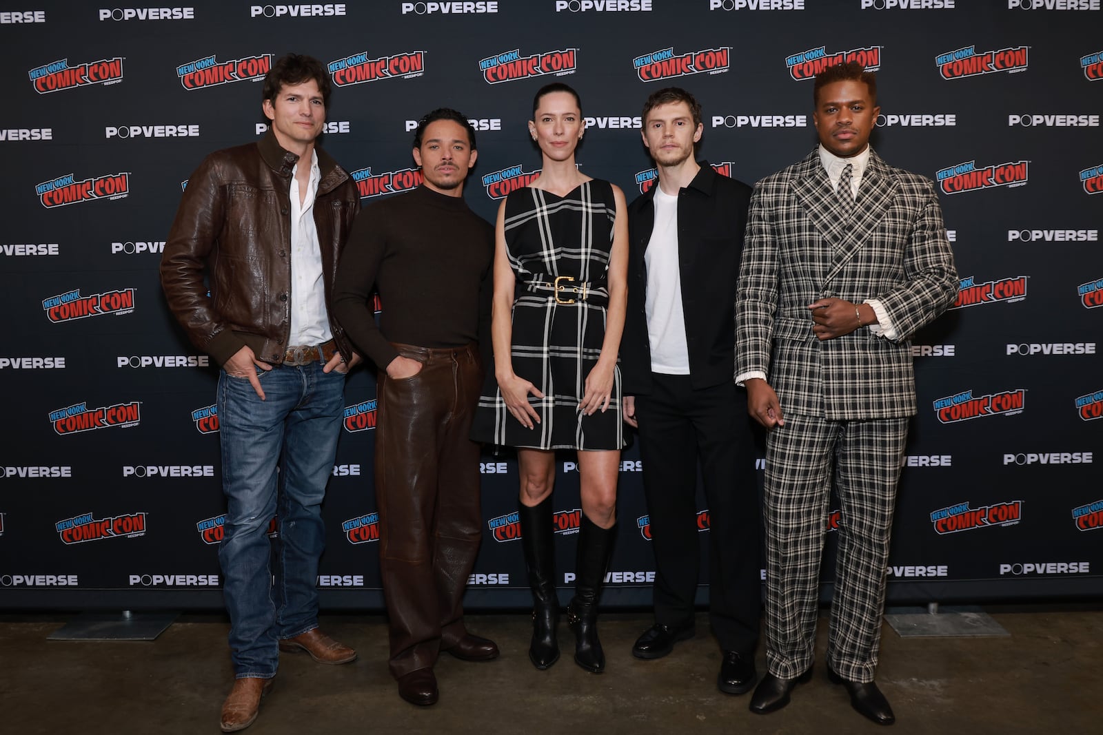 'The Beauty' stars Ashton Kutcher, Anthony Ramos, Rebecca Hall, Evan Peters and Jeremy Pope, here at the New York Comic Con 2025.
