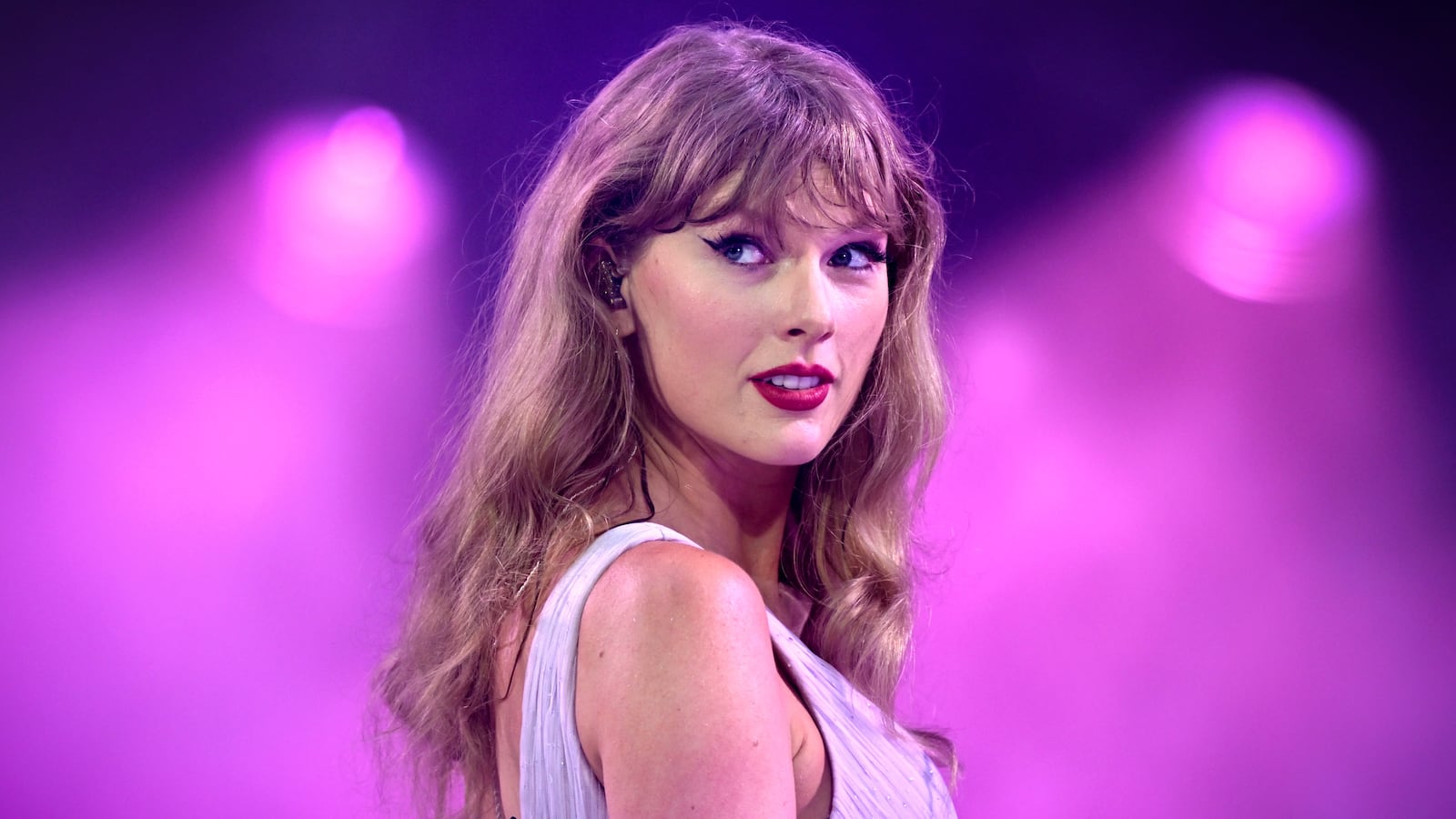 Taylor Swift performs onstage during "Taylor Swift | The Eras Tour" at Wembley Stadium on August 15, 2024 in London, England.