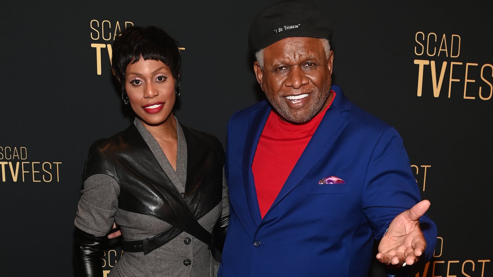 ATLANTA, GEORGIA - FEBRUARY 7: (L-R) Laverne Cox and George Wallace attend “Clean Slate” press junket on Day 3 of the 13th SCAD TVfest at Four Seasons Hotel Atlanta on February 7, 2025 in Atlanta, Georgia. (Photo by Paras Griffin/Getty Images)