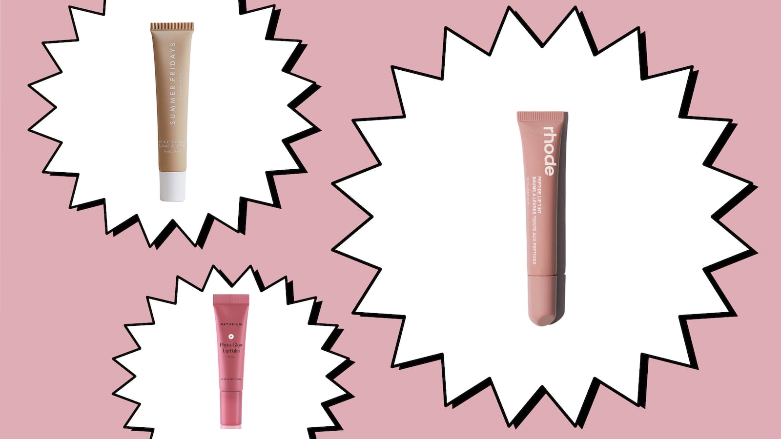 Summer Fridays Lip Butter Balm vs Rhode Peptide vs Naturium Phyto-Glow