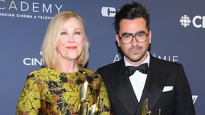 Catherine O'Hara and Dan Levy at the 2019 Canadian Screen Awards Broadcast Gala held at Sony Centre for the Performing Arts on March 31, 2019, in Toronto, Canada.