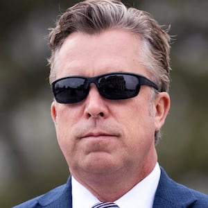 UNITED STATES - APRIL 10: Rep. Andy Ogles, R-Tenn., arrives to the U.S. Capitol before the House passed the budget resolution on Thursday, April 10, 2025. (Tom Williams/CQ-Roll Call, Inc via Getty Images)