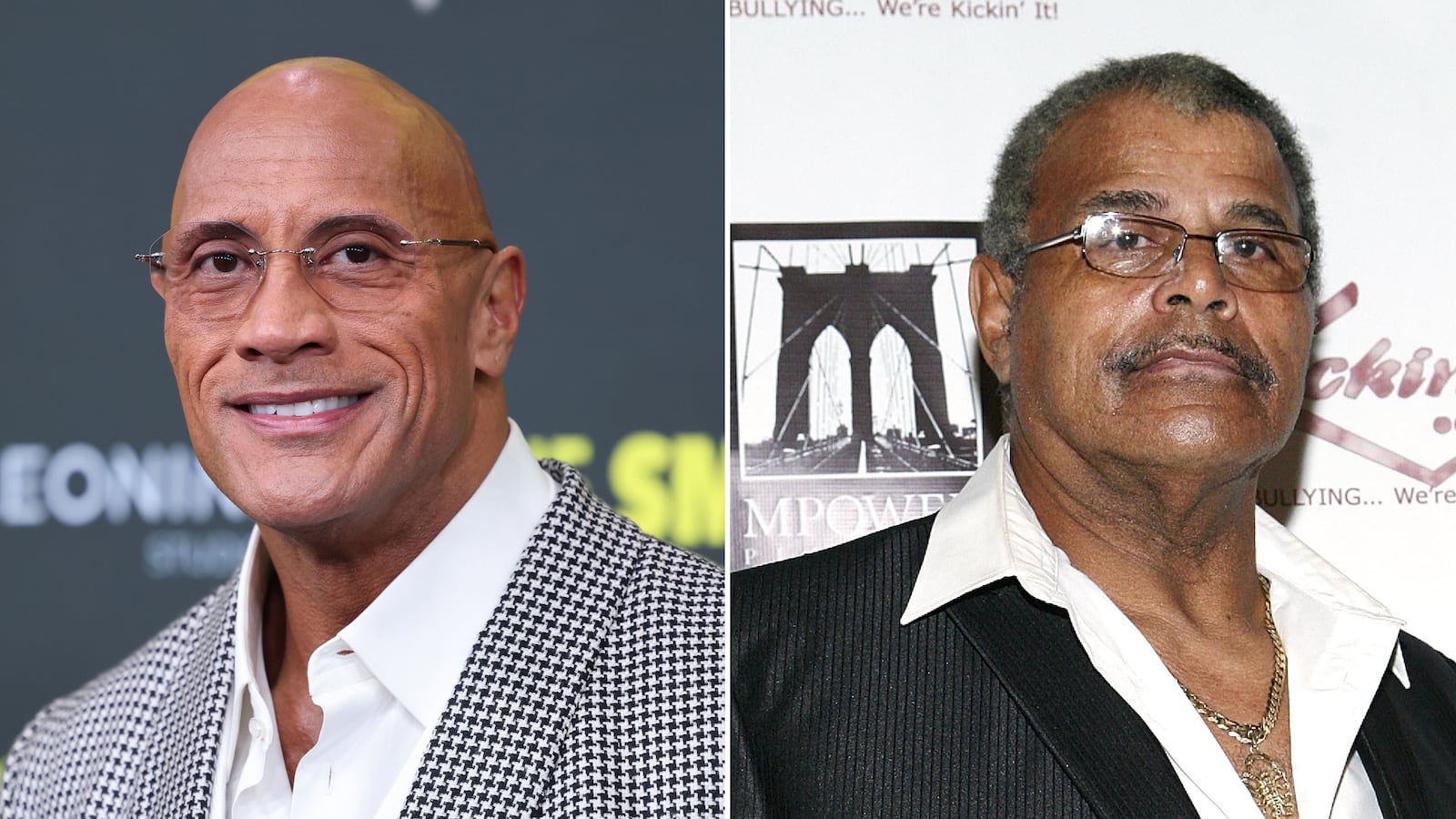 Dwayne 'The Rock' Johnson (left) and Rocky Johnson (right)
