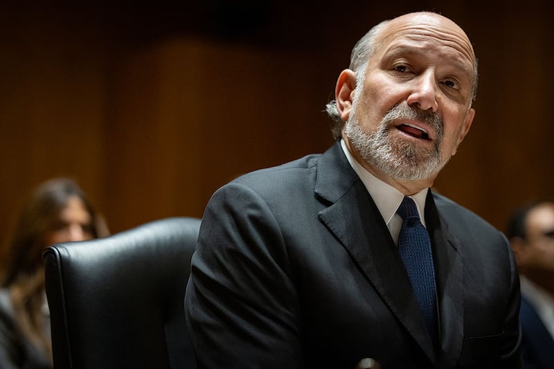 WASHINGTON DC, UNITED STATES - FEBRUARY 10: Secretary of Commerce Howard Lutnick testifies at a Senate Committee on Appropriations, Subcommittee on Commerce, Justice, Science, and Related Agencies hearing on broadband, in Washington, DC on February 10, 2026. (Photo by Nathan Posner/Anadolu via Getty Images)