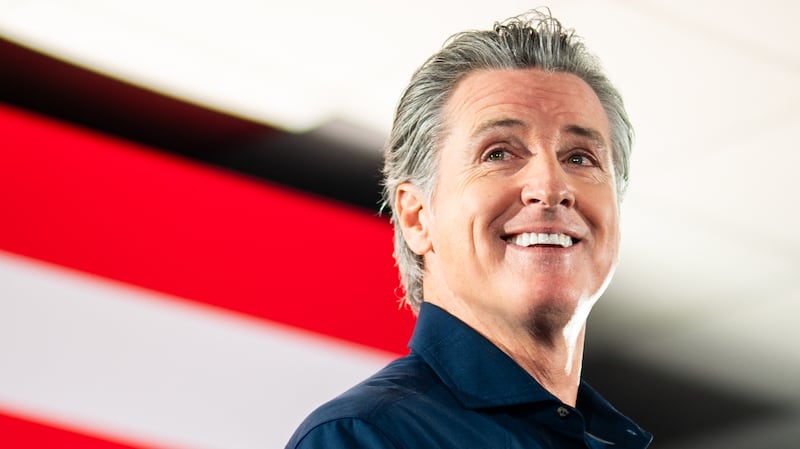 California Gov. Gavin Newsom speaks during a rally on November 08, 2025 in Houston, Texas. Gov. Newsom rallied with Democratic lawmakers just days after the passage of California's Proposition 50 to counter Gov. Greg Abbott and Texas Republicans' redistricting efforts.