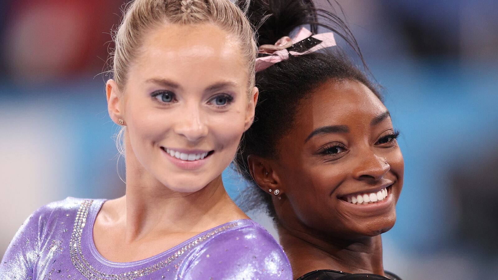 MyKayla Skinner and Simone Biles at the Tokyo 2020 Olympic Games.