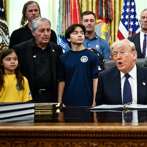 President Donald Trump ranted about Iran while surrounded by a group of children in the Oval Office on May 5, 2026.