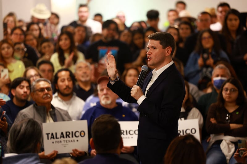 Democratic U.S. Senate candidate James Talarico attends a campaign rally during his "Take Back Texas" tour ahead of the primary elections that will determine his party's nominee for the 2026 midterms, in El Paso, Texas, U.S., February 21, 2026.