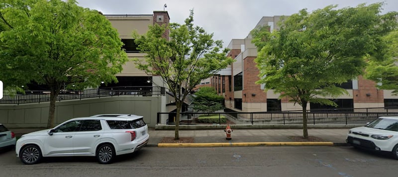 A Google Maps street view of the 10200 block of Southeast Main Street, where shots were reported, according to a statement from the Portland government.