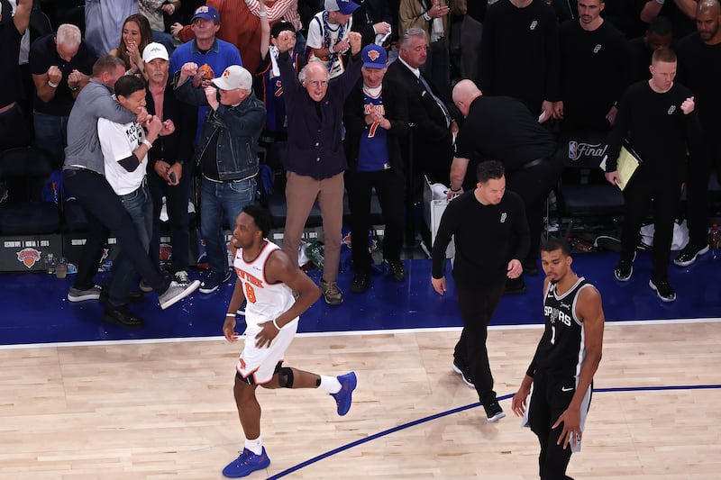 Larry David at the 2026 NBA Finals.