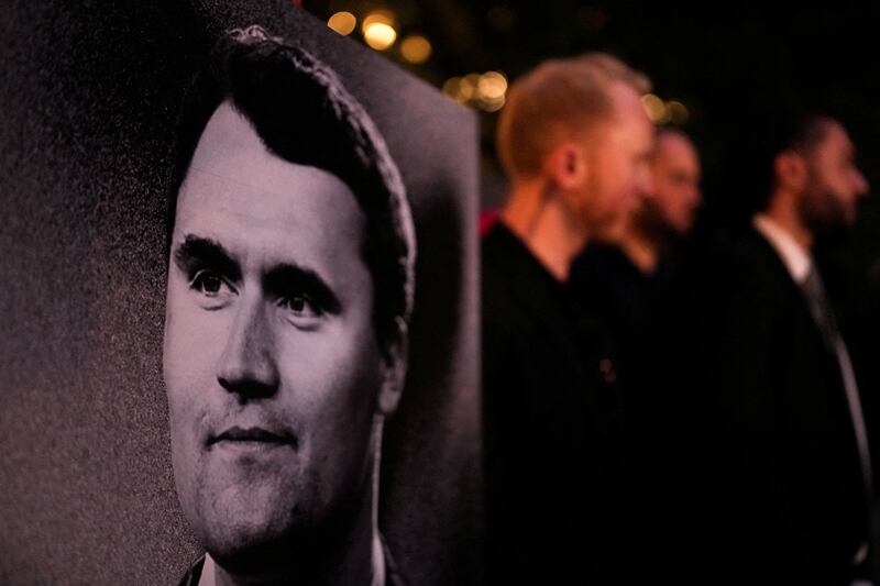 Scenes from a NY vigil for Charlie Kirk