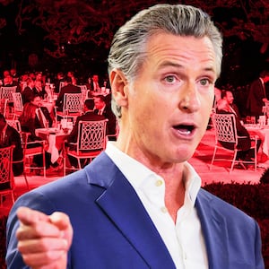 Gavin Newsome, White House Rose Garden patio