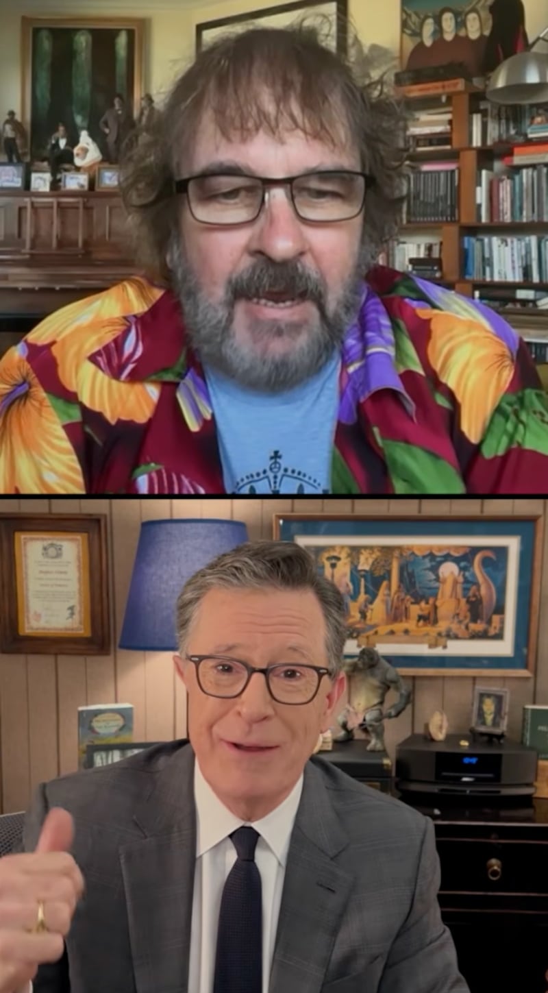 Peter Jackson and Stephen Colbert