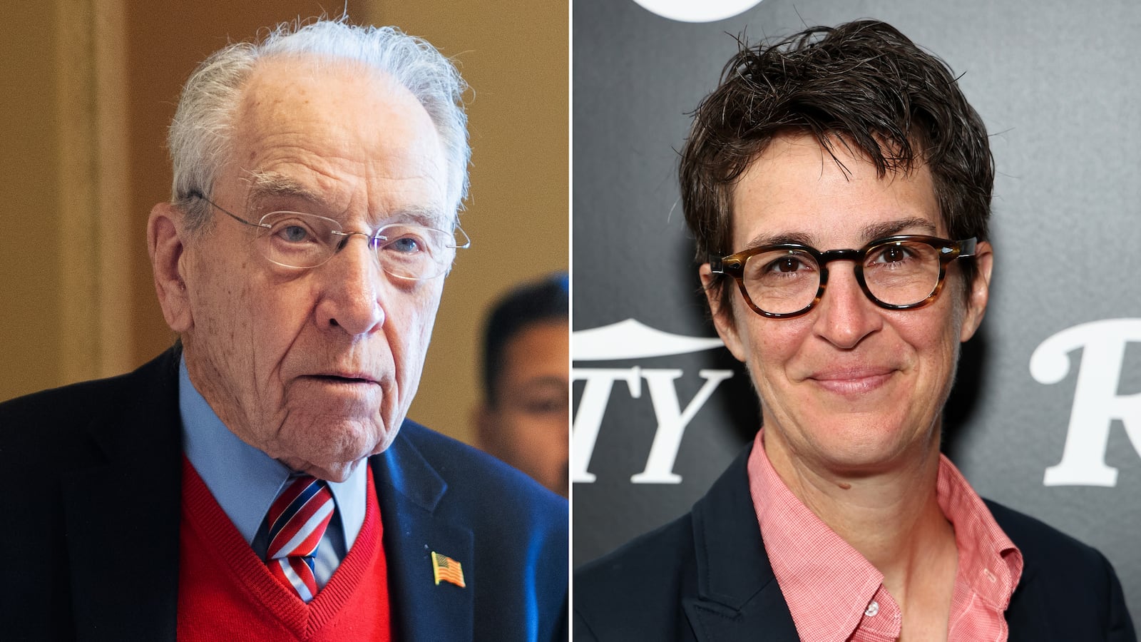 Chuck Grassley and Rachel Maddow