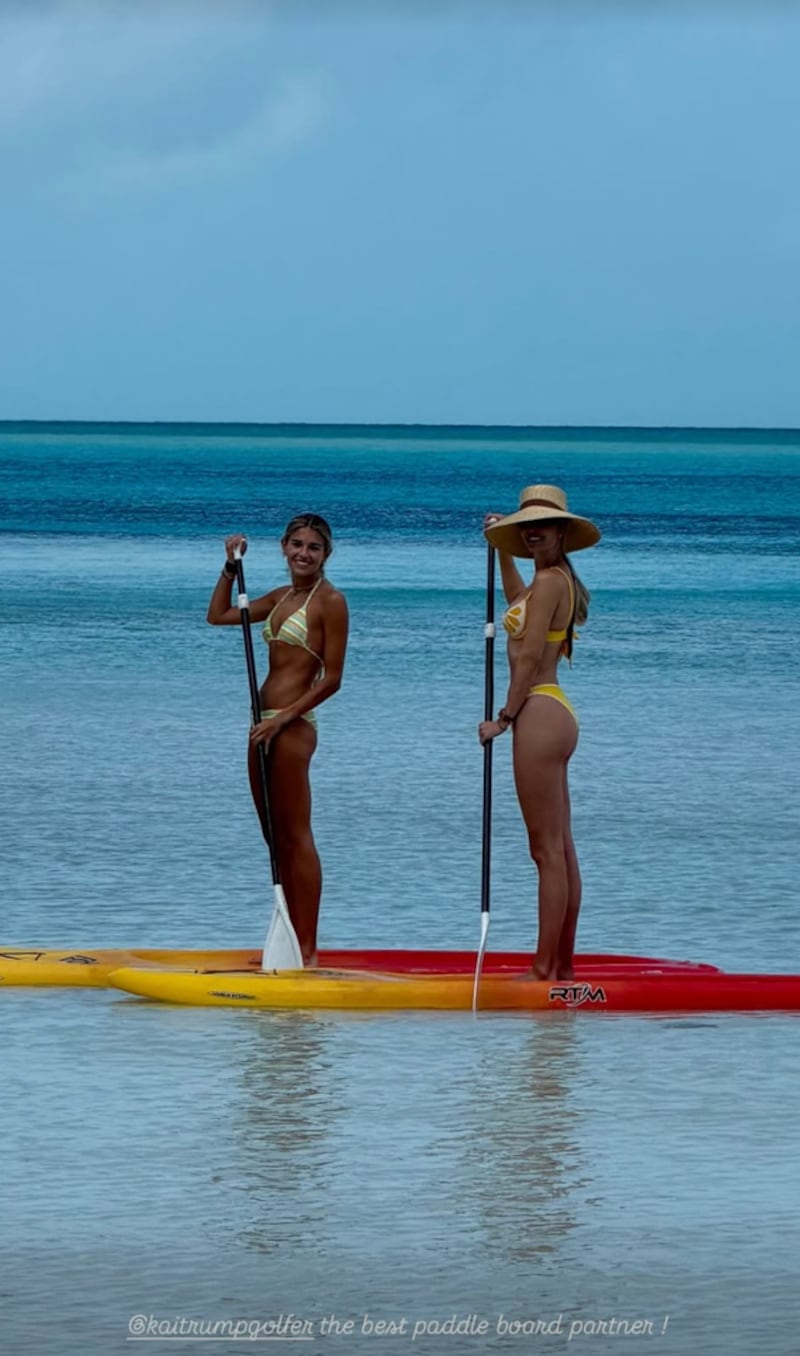 Ivanka and Kai Trump go paddle-boarding.