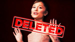 A photo illo illustration of Ariana Grande and DELETED text