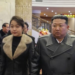 This picture taken on December 20, 2025 and released by North Korea's official Korean Central News Agency (KCNA) via KNS on December 23, 2025 shows North Korean leader Kim Jong Un (L) and his daughter Ju Ae inspecting the Ikkal Hotel, which was recently completed in the Samjiyon tourist district of Ryanggang Province. (Photo by KCNA VIA KNS / AFP via Getty Images) / South Korea OUT / ---EDITORS NOTE--- RESTRICTED TO EDITORIAL USE - MANDATORY CREDIT "AFP PHOTO/KCNA VIA KNS" - NO MARKETING NO ADVERTISING CAMPAIGNS - DISTRIBUTED AS A SERVICE TO CLIENTS
THIS PICTURE WAS MADE AVAILABLE BY A THIRD PARTY. AFP CAN NOT INDEPENDENTLY VERIFY THE AUTHENTICITY, LOCATION, DATE AND CONTENT OF THIS IMAGE. /