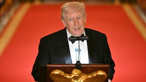 US President Donald Trump speaks during a dinner with state governors in the East Room of the White House in Washington, DC, on February 21, 2026. (Photo by Mandel NGAN / AFP via Getty Images)