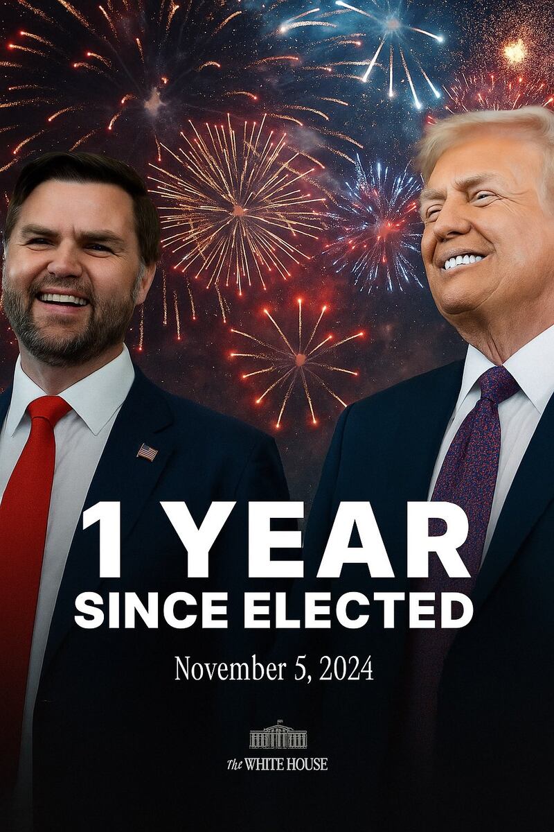 The White House's celebratory meme for Trump and Vance