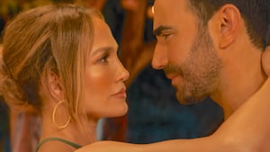 Jennifer Lopez as Jackie Cruz and Brett Goldstein as Daniel Blanchflower