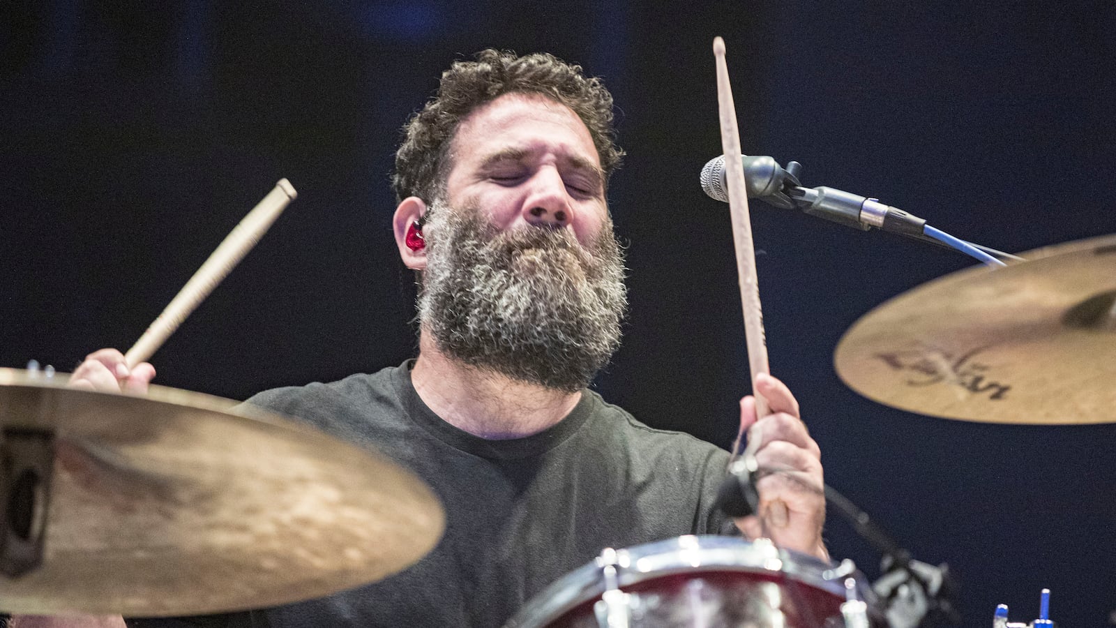Tim Very of Manchester Orchestra performs on stage at North Island Credit Union Amphitheatre