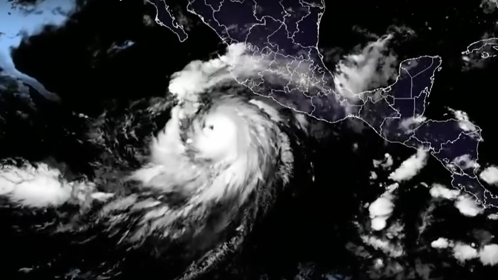 Hurricane Hilary churning in the pacific off the coast of Mexico on its way north to California.