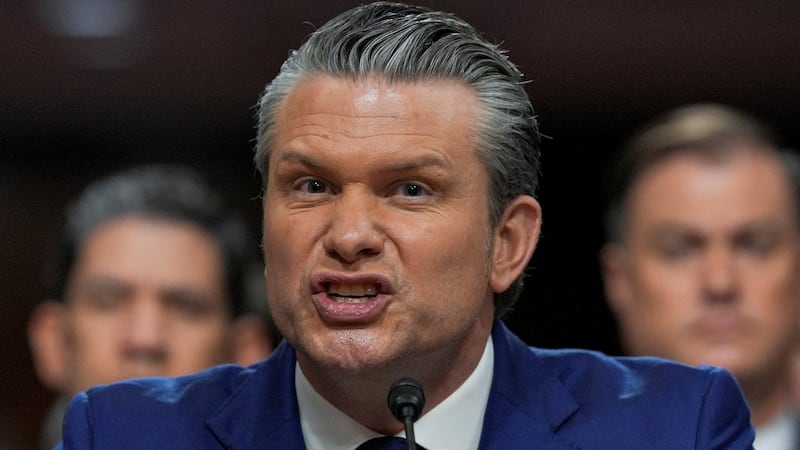 U.S. Defense Secretary Pete Hegseth testifies before a Senate Armed Services Committee hearing on U.S. President Donald Trump's FY2027 budget request for the Department of Defense on Capitol Hill in Washington, D.C., U.S., April 30, 2026. REUTERS/Ken Cedeno     TPX IMAGES OF THE DAY