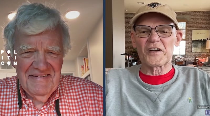 Al Hunt and James Carville on the Politics War Room podcast.