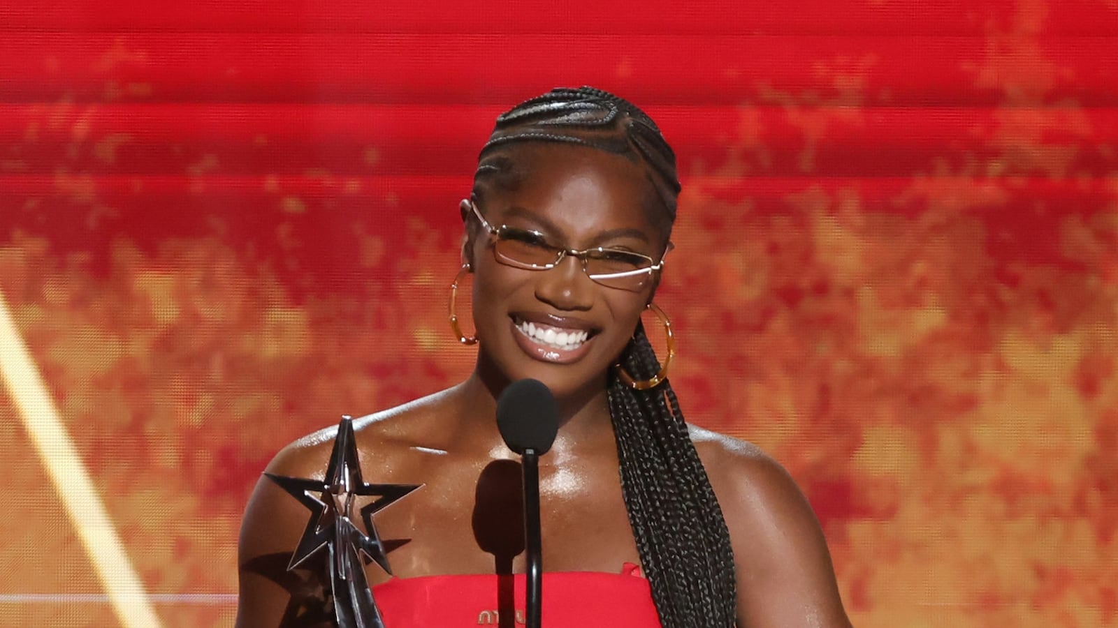 Doechii accepts Best Female Hip Hop Artist onstage during the 2025 BET Awards at Peacock Theater.