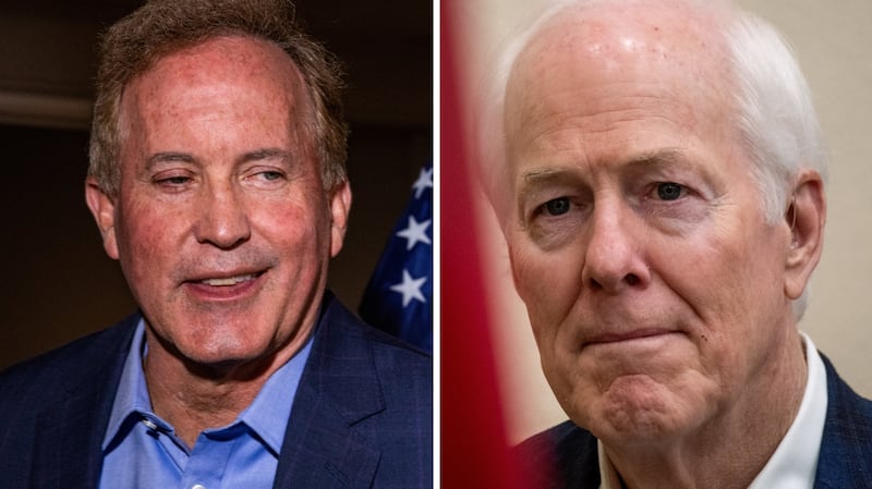Ken Paxton (L) and John Cornyn.