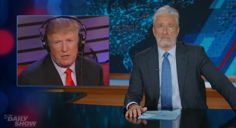The Daily Show, Jon Stewart reacting to 20-year-old Trump interview with Howard Stern.