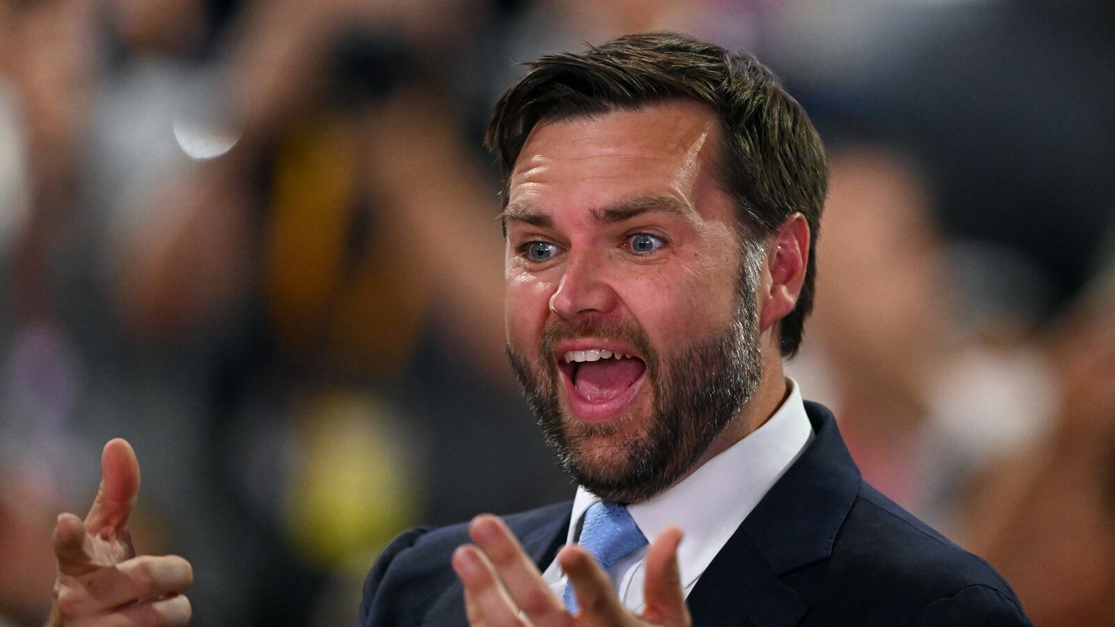 Republican vice presidential candidate, U.S. Sen. J.D. Vance (R-OH) attends the first day of the Republican National Convention at the Fiserv Forum on July 15, 2024 in Milwaukee, Wisconsin.