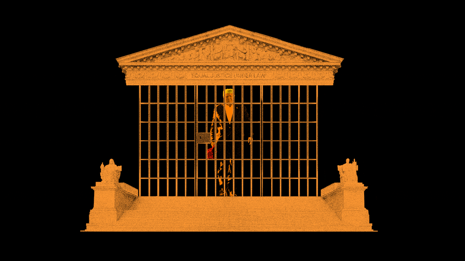 Donald Trump leaves court.