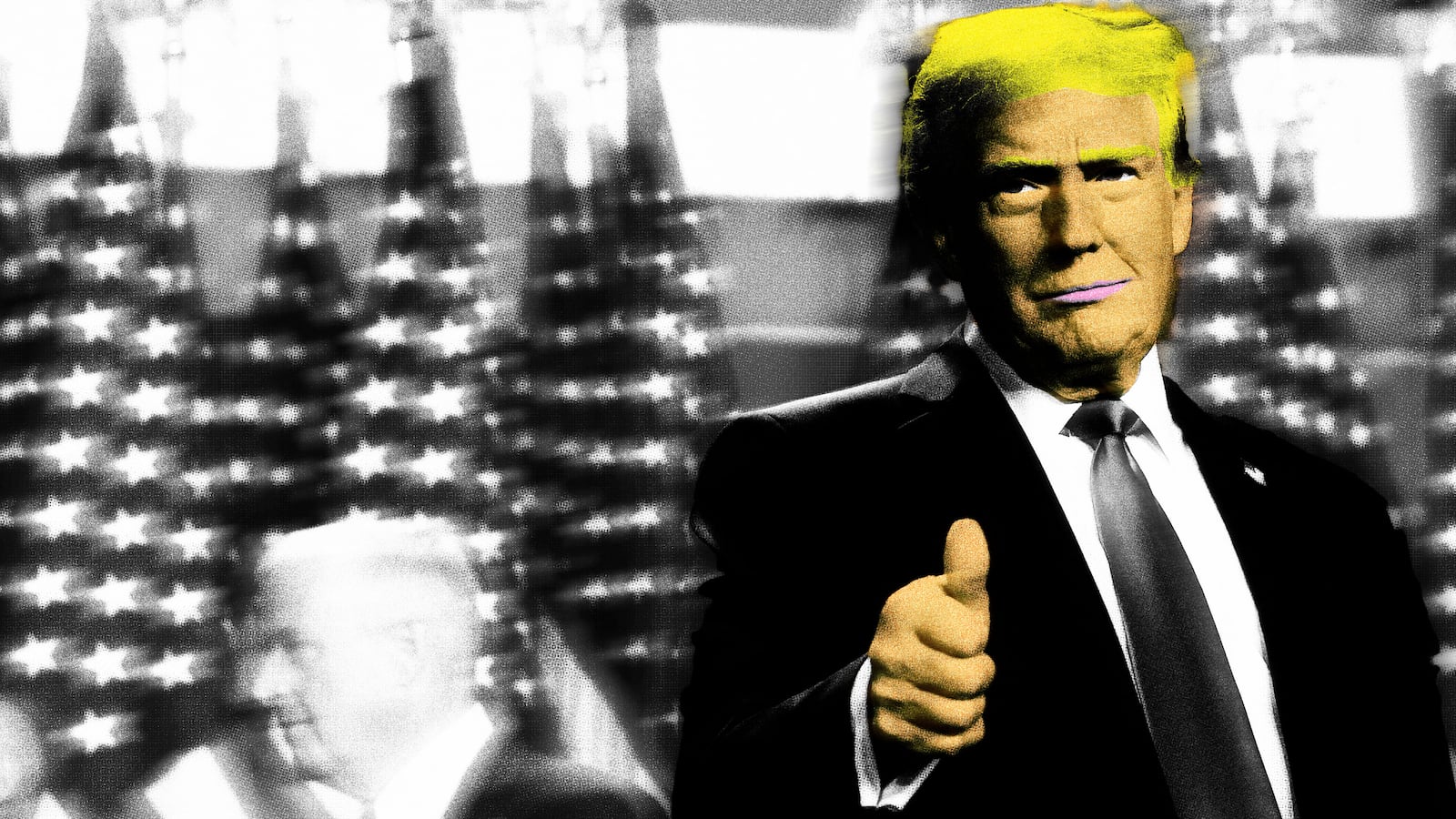 Blurred photo of Donald Trump