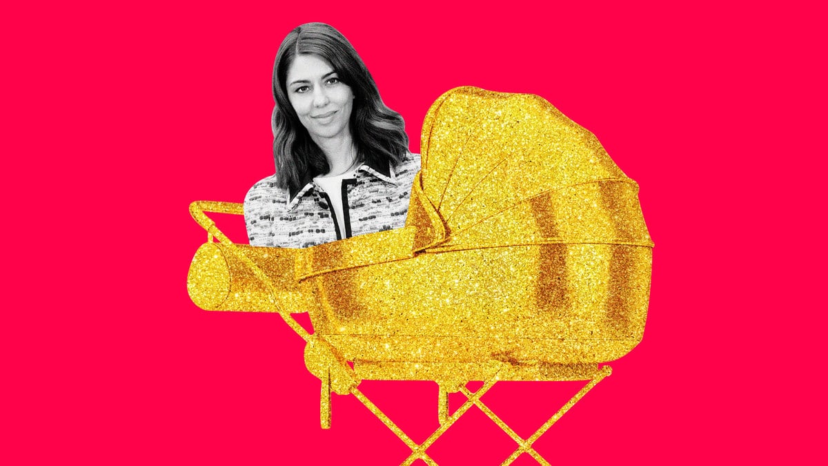 An illustration including photos of Flim Director Sofia Coppola and Golden Stroller