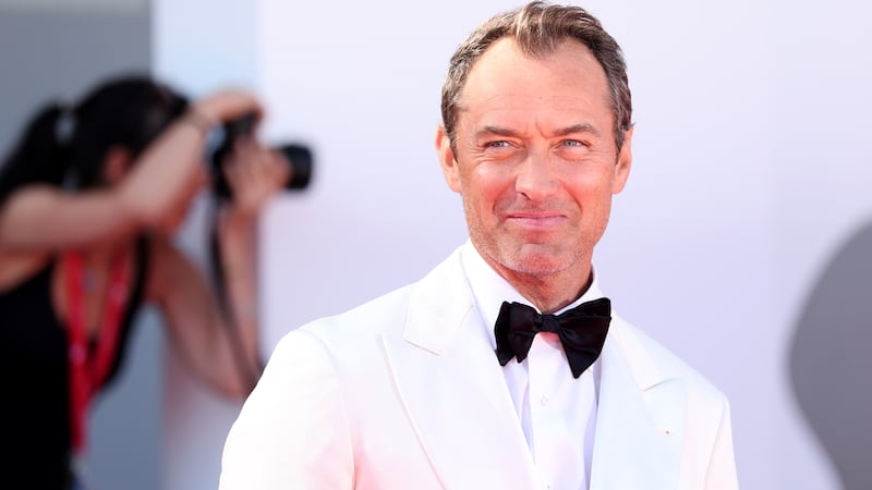 VENICE, ITALY - AUGUST 31: Jude Law during the"The Wizard Of The Kremlin" (Le Mage Du Kremlin) red carpet during the 82nd Venice International Film Festival on August 31, 2025 in Venice, Italy. (Photo by Gisela Schober/Getty Images)