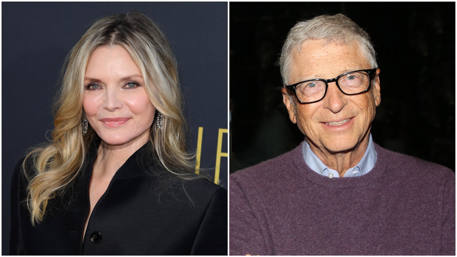 Michelle Pfeiffer (left) and Bill Gates (right)