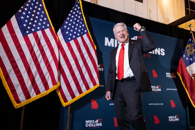 Republican Senate candidate Mike Collins won the GOP runoff last month after a late endorsement by Donald Trump, but polling shows him trailing Ossoff in a general election matchup.