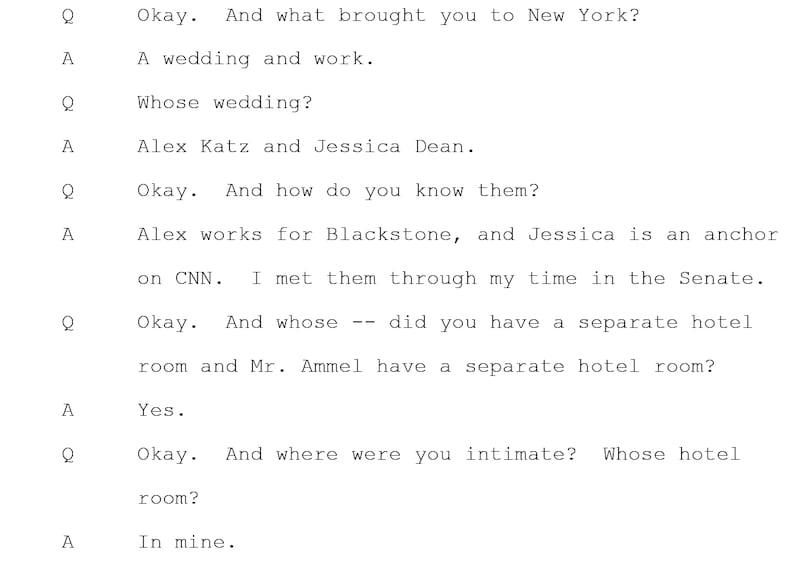 An excerpt from former Senator Krysten Sinema's deposition.
