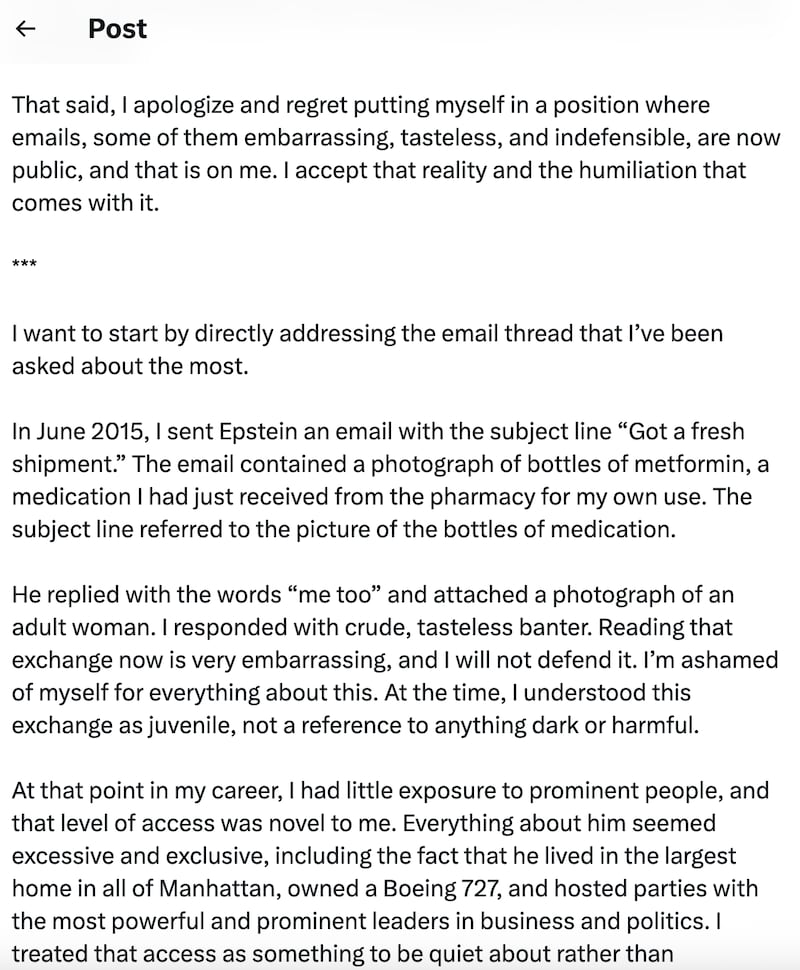 Attia defended himself by claiming he was awed by Epstein.