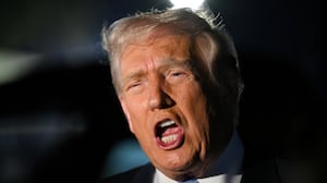 U.S. President Donald Trump speaks to reporters before boarding Air Force One on November 16, 2025 at Palm Beach International Airport in West Palm Beach, Florida.