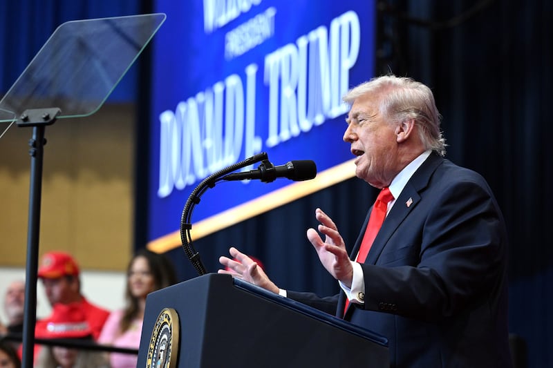 President Donald Trump bragged about taking a cognitive test during a speech at The Villages on May 01, 2026, where he shared an example of being able to identify the correct animal out of "a lion, a giraffe, a bear, and a shark."