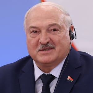 Belarussian President Alexander Lukashenko speaks during the Supreme Eurasian Economic Council Meeting on December 26, 2024, in Igora ski resort, north of Saint Petersburg, Russia.