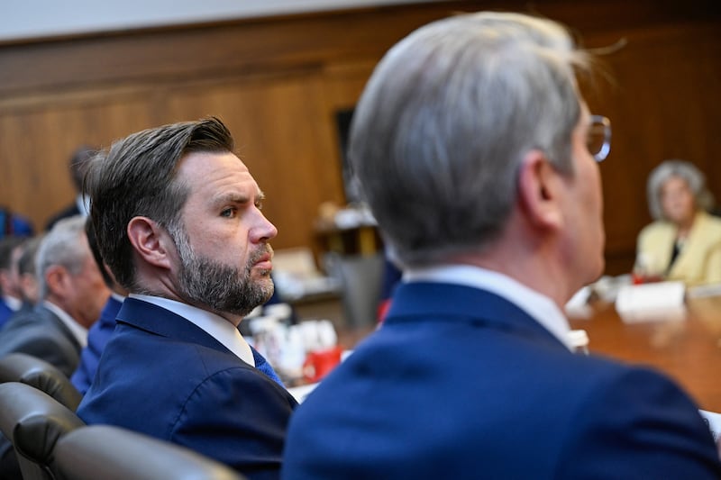 U.S. Vice President JD Vance and Secretary of the Treasury Scott Bessent participate in a cabinet meeting at Camp David in Thurmont, Maryland, U.S., July 31, 2026. REUTERS/Daniel Heuer