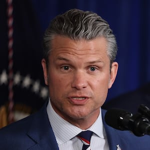 PALM BEACH, FLORIDA - JANUARY 03: U.S. Secretary of War Pete Hegseth speaks during a press conference with U.S. President Donald Trump at Mar-a-Lago club on January 03, 2026, in Palm Beach, Florida. During the event, President Trump confirmed that the U.S. military carried out a large-scale strike in Caracas overnight, resulting in the capture of Venezuelan leader Nicolas Maduro and his wife, Cilia Flores. (Photo by Joe Raedle/Getty Images)