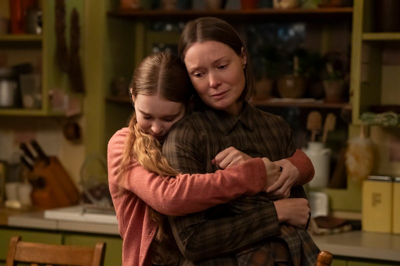 Summer H. Howell and Samantha Sloyan in Carrie.