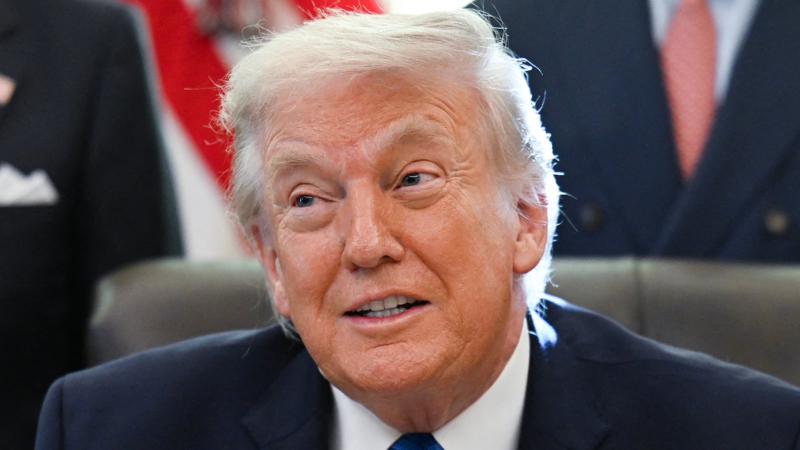 President Donald Trump speaks before signing executive orders in the Oval Office in the White House in Washington, DC, on January 30, 2026.