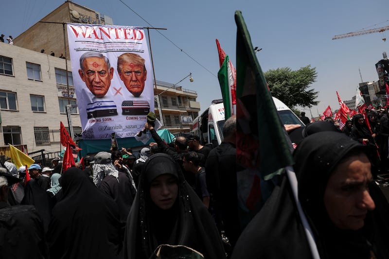 Banners have called for President Donald Trump’s life in the streets of Tehran this week.