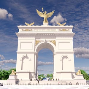 Renderings of Trump's Arch by architecual firm Harrison Design